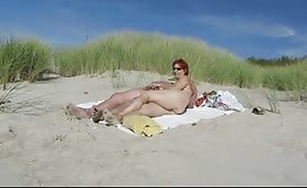 Redhead mature wife fucks on nudist beach